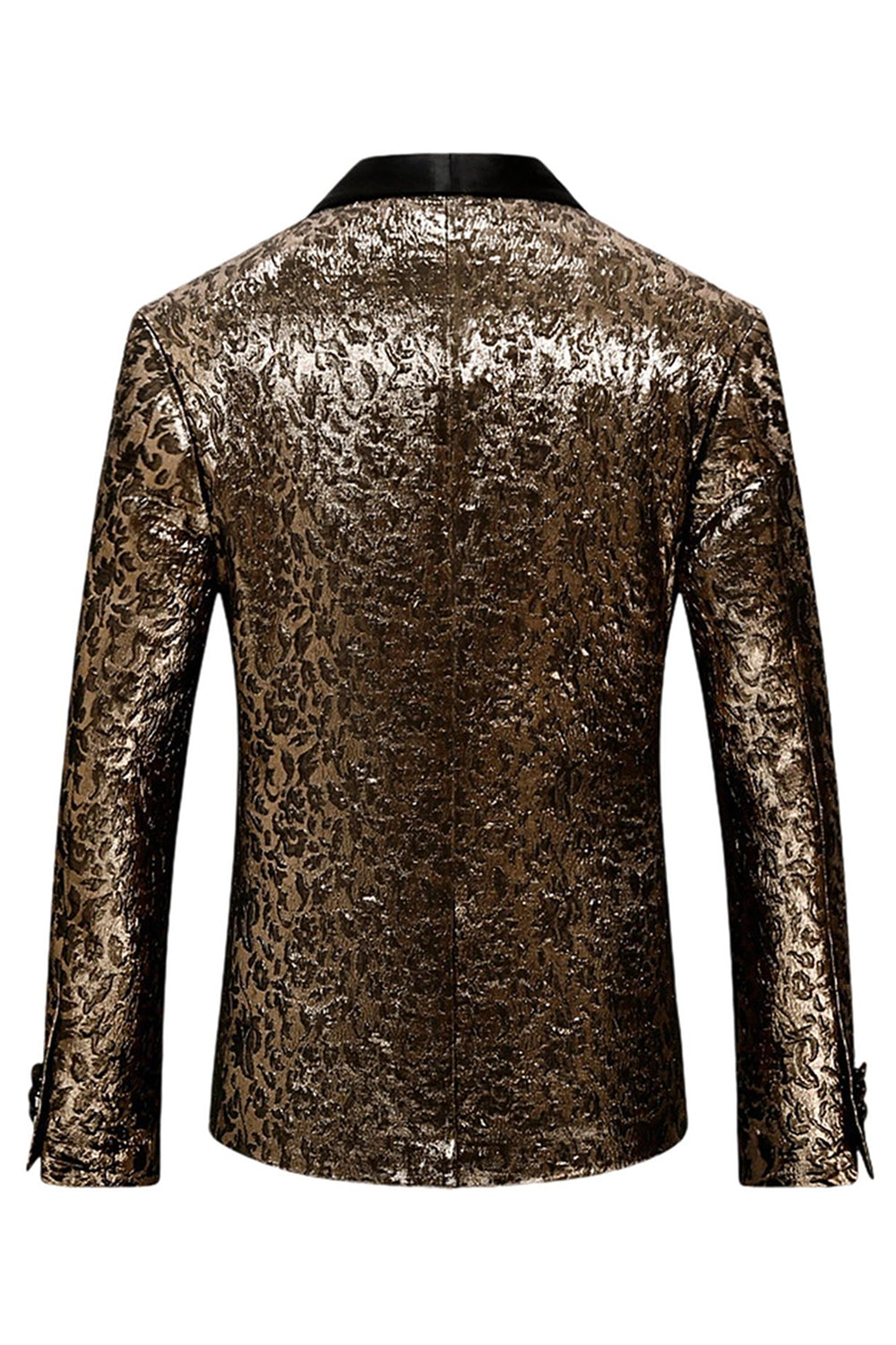 Sparkly Golden Shawl Lapel Men's Prom Blazer