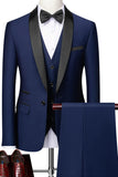 Men's Black Shawl Lapel One Button Formal Suits