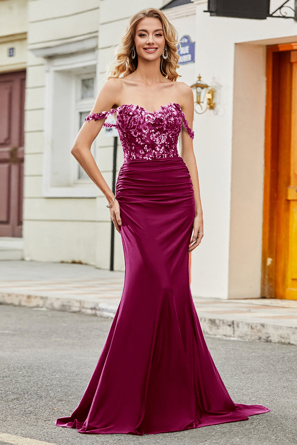 Dark Green Mermaid Off the Shoulder Long Prom Dress