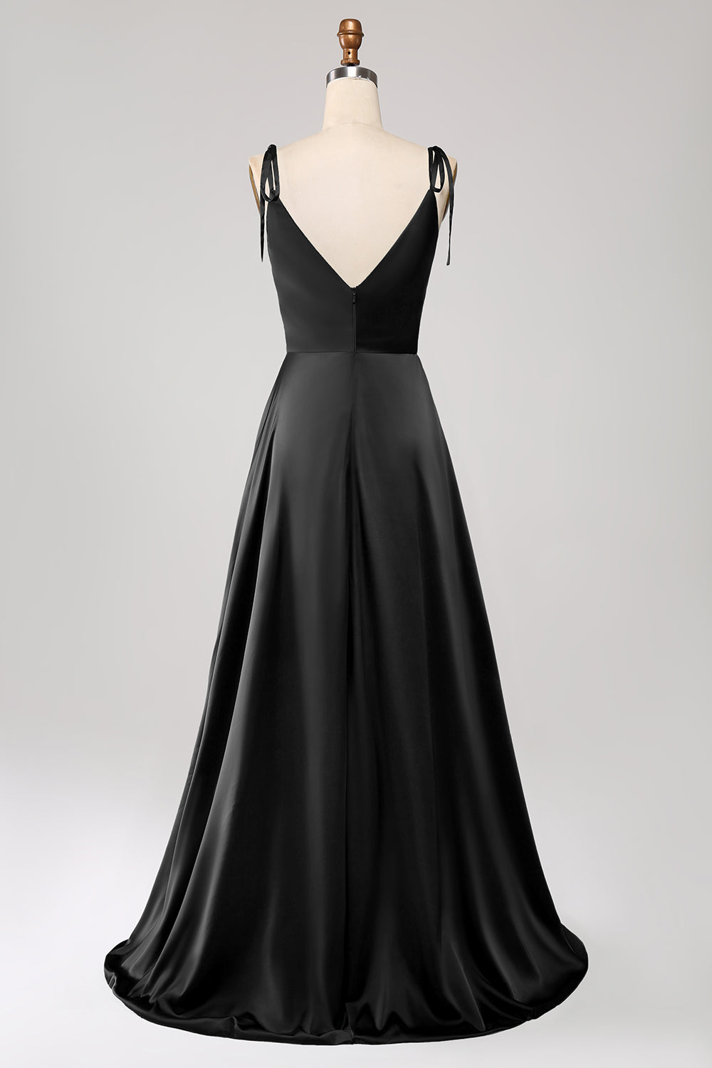Simple Dark Green Spaghetti Straps Ruched Prom Dress with Slit