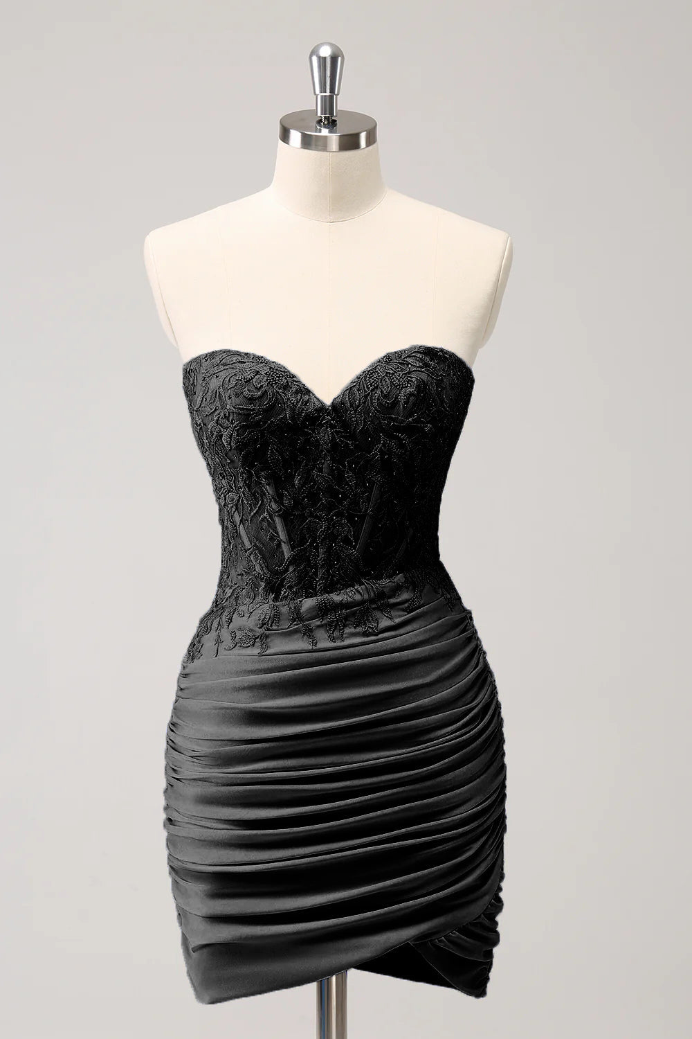 Fuchsia Sweetheart Corset Tight Cocktail Dress with Beading