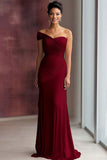 Light Khaki One Shoulder Pleated Sheath Formal Dress