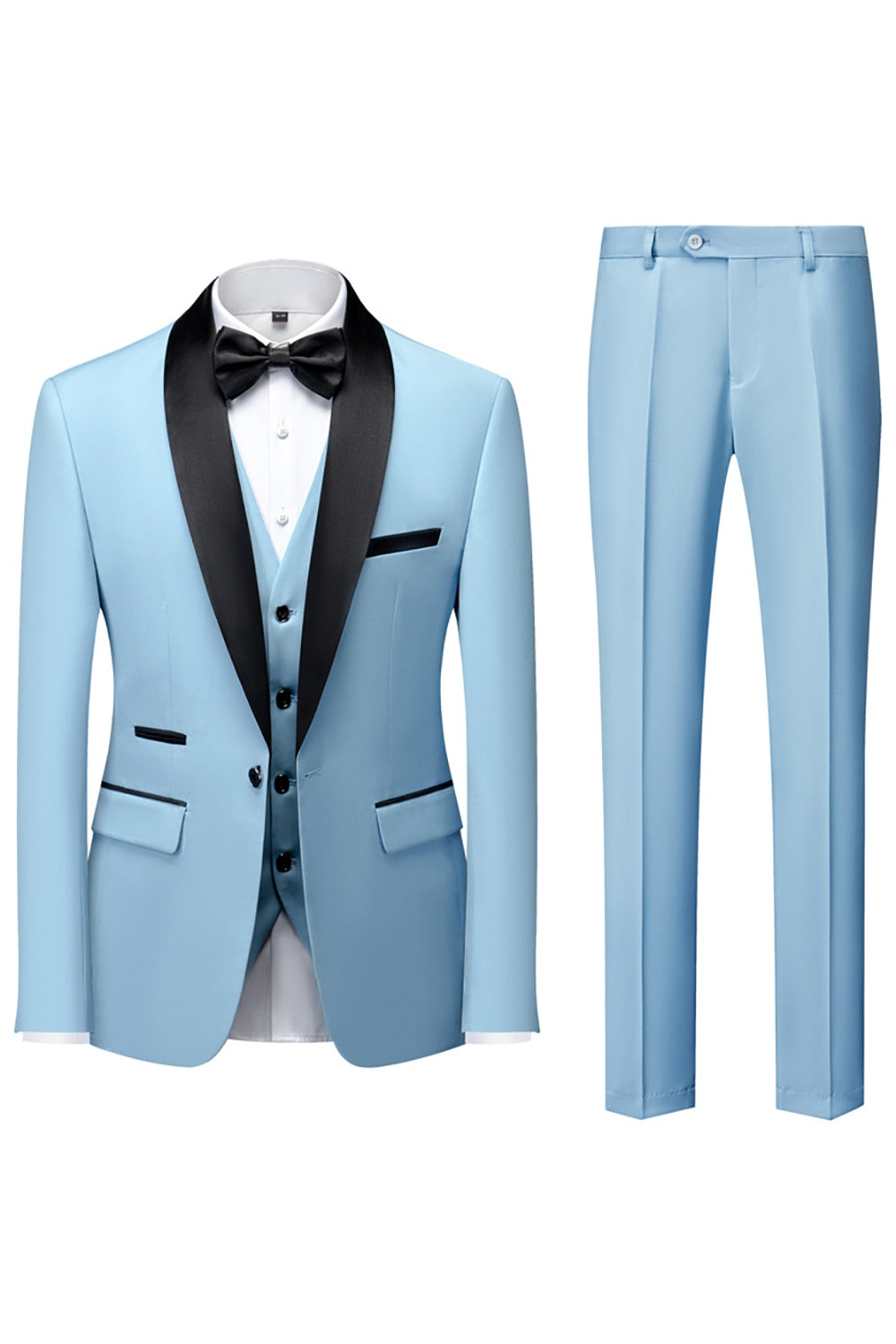 Dark Green Shawl Lapel 3-Pieces Slim Fit Men's Suits