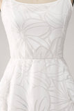 White A-Line Spaghetti Straps Short Graduation Dress