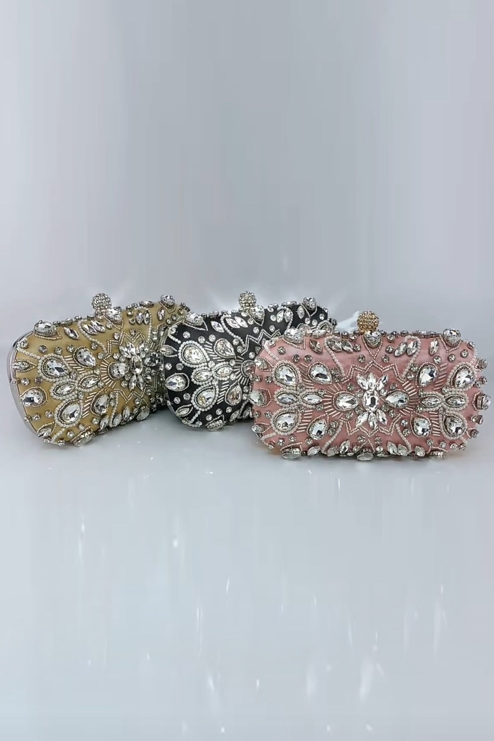 Rhinestone Sparkly Black Party Clutch Bag
