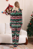 Black One Piece Christmas Tree Pattern Matching Family Pajamas
