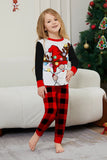 Black Red Long Sleeve Plaid Pants Christmas Pajamas Set