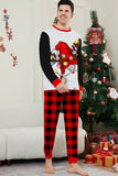 Black Red Long Sleeve Plaid Pants Christmas Pajamas Set