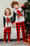 Black Red Long Sleeve Plaid Pants Christmas Pajamas Set