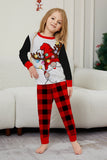 Black Red Long Sleeve Plaid Pants Christmas Pajamas Set