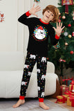 Black Long Sleeve Pear Pattern Matching Family Pajamas