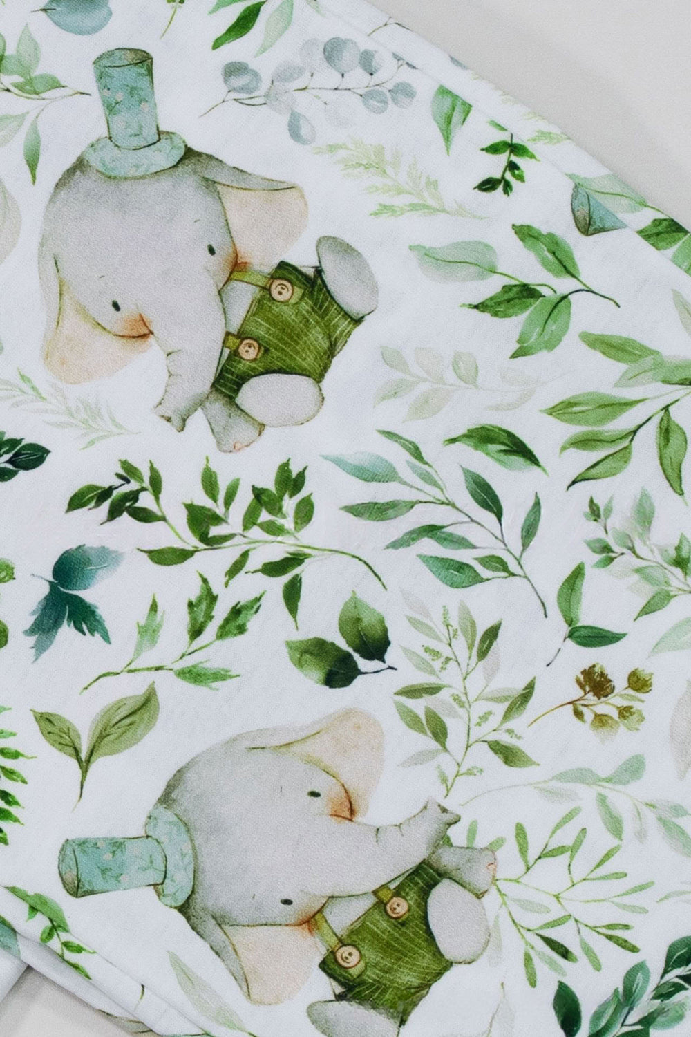 White Green Floral Printed Short Sleeve Matching Family Pajamas