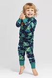 Navy and Green Printed Long Sleeve Family Christmas Pajamas