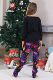 Black Printed Long Sleeve Family Halloween Pajamas