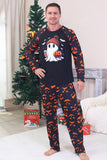 Navy Printed Long Sleeve Family Halloween Pajamas