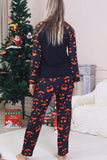 Navy Printed Long Sleeve Family Halloween Pajamas