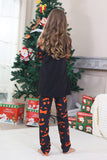 Navy Printed Long Sleeve Family Halloween Pajamas