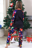 Navy Lights Tree Print Family Matching Christmas Pajamas Sets