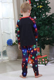 Navy Lights Tree Print Family Matching Christmas Pajamas Sets
