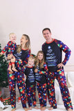 Navy Lights Tree Print Family Matching Christmas Pajamas Sets