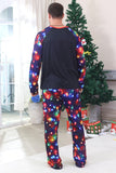 Navy Lights Tree Print Family Matching Christmas Pajamas Sets