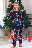 Navy Lights Tree Print Family Matching Christmas Pajamas Sets