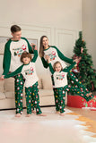 Dark Green Christmas Print Santa Family Matching Pajamas Sets