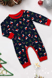Navy Merry Christmas Print Family Matching Pajamas Set