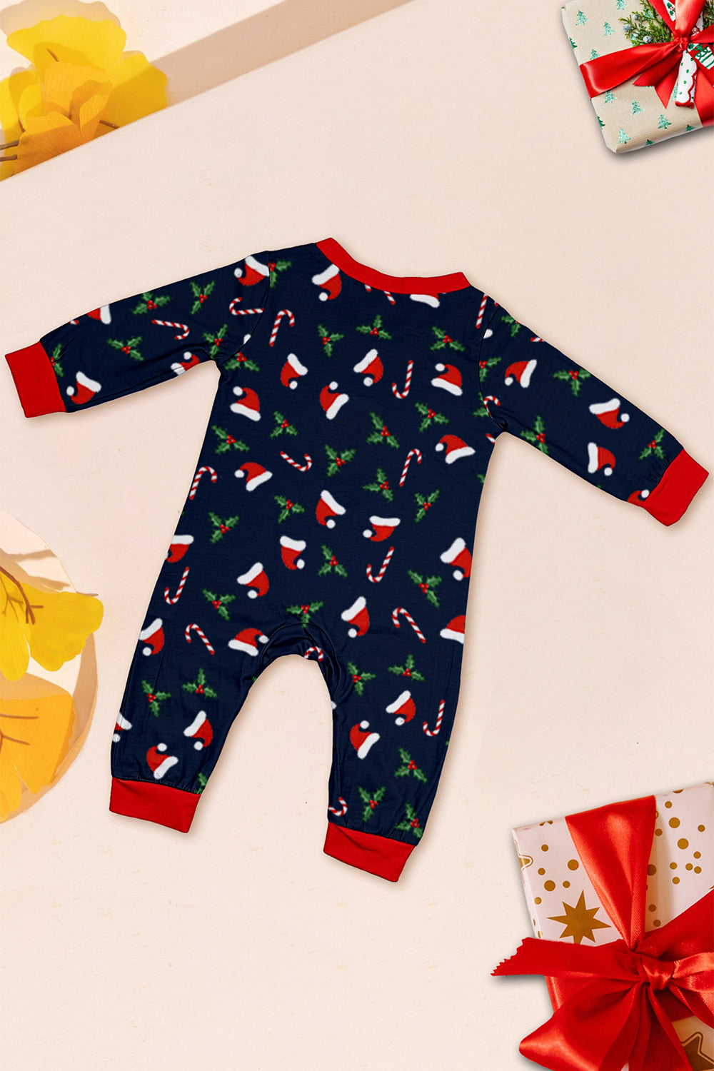 Navy Merry Christmas Print Family Matching Pajamas Set