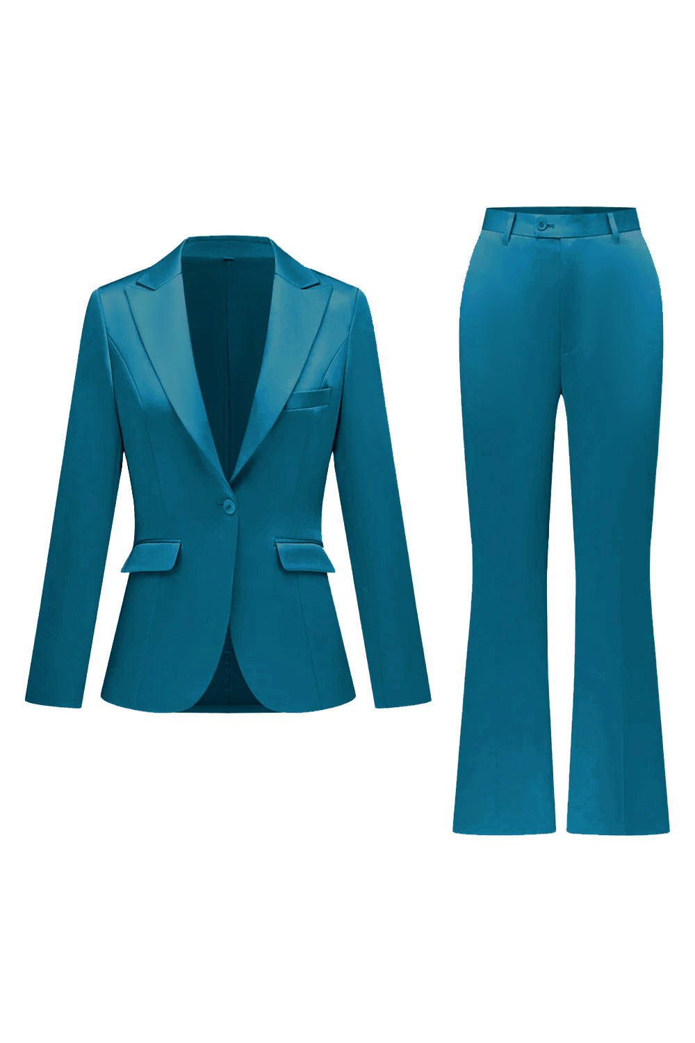 Grey Pink Peak Lapel Satin Slim Fit Women Suits