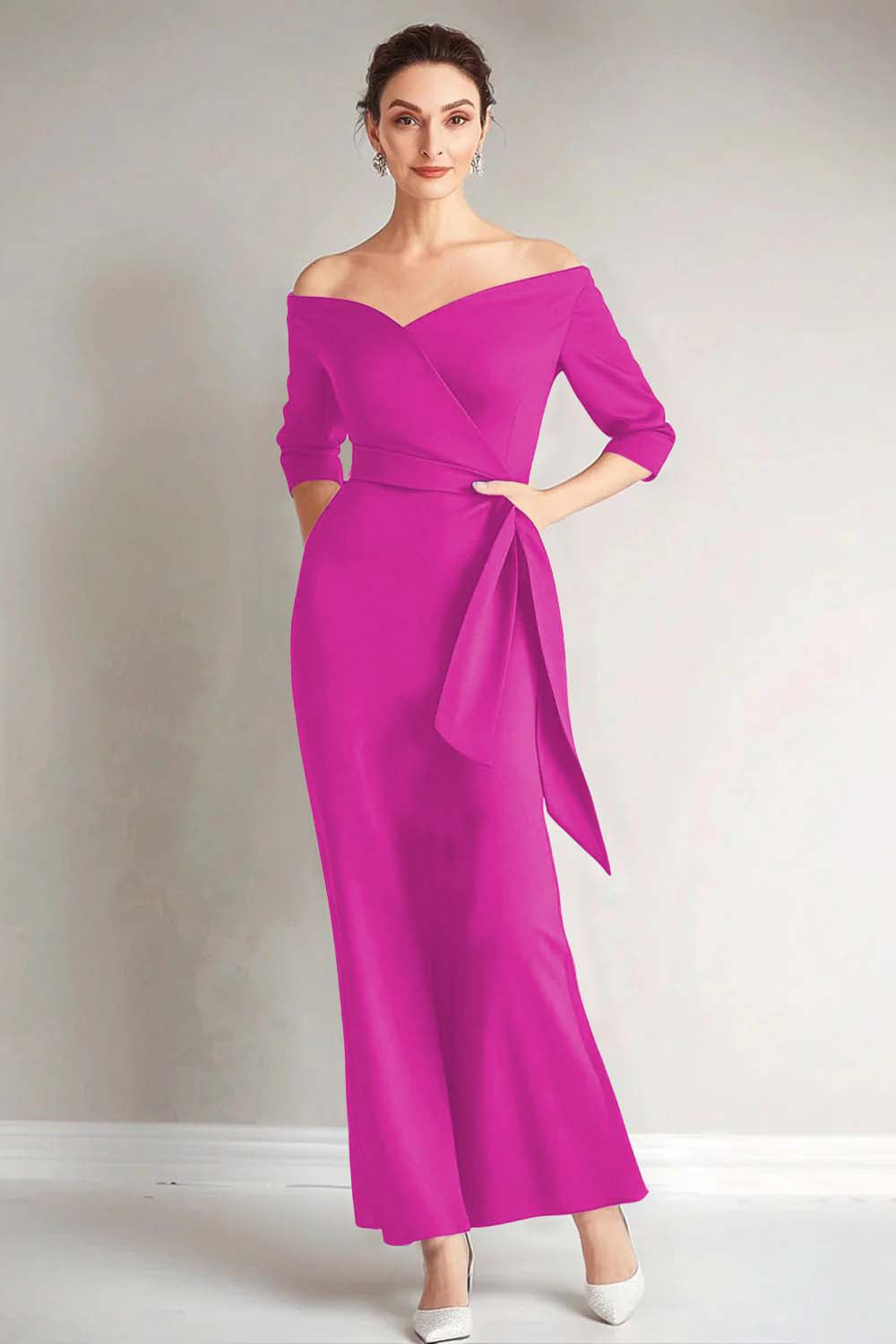 Navy Mermaid Strapless Mother of The Bride Dress