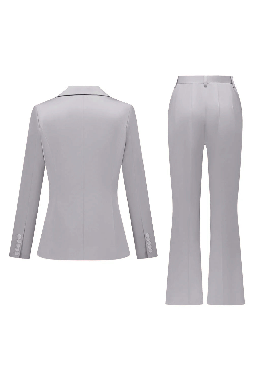 Grey Pink Peak Lapel Satin Slim Fit Women Suits