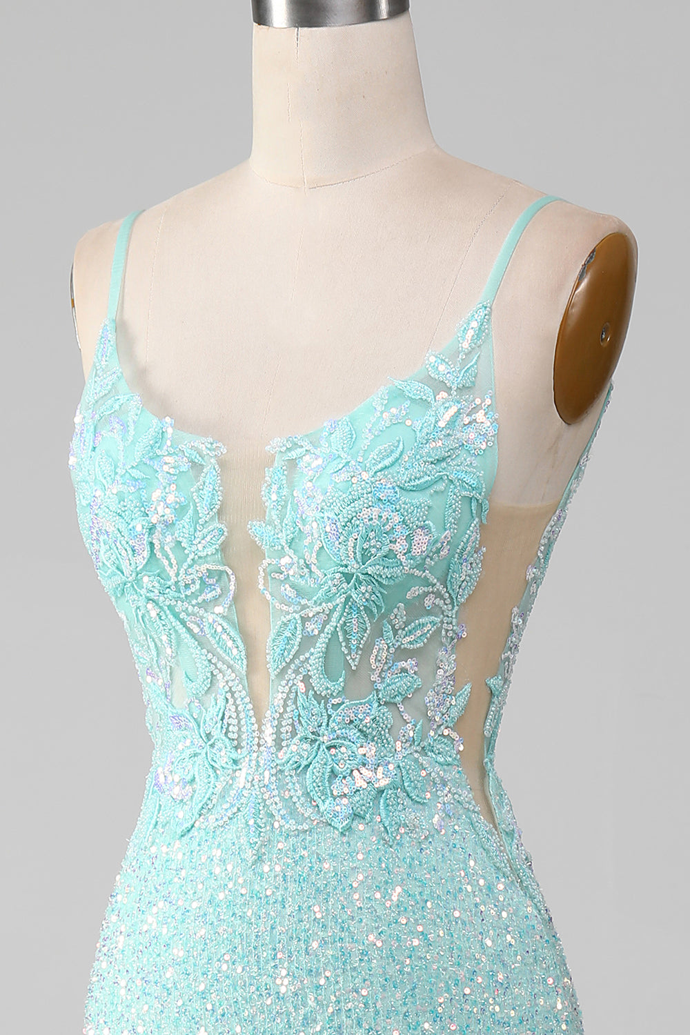 Sequins Sparkly Mermaid Prom Dress with Slit