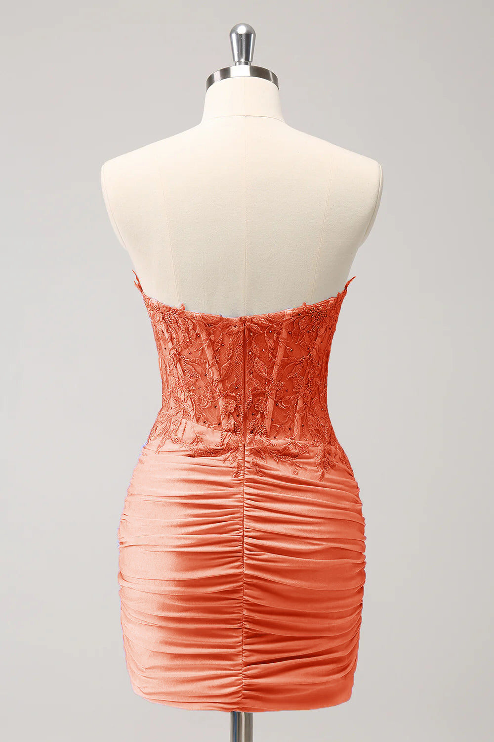 Fuchsia Sweetheart Corset Tight Cocktail Dress with Beading