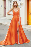 Trendy A Line Spaghetti Straps Lilac Long Prom Dress with Appliques