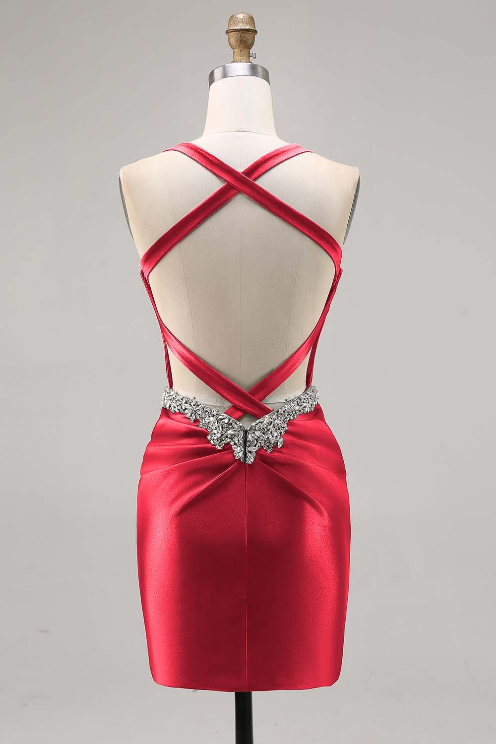 Corset Satin Bodycon Dark Green Cocktail Dress