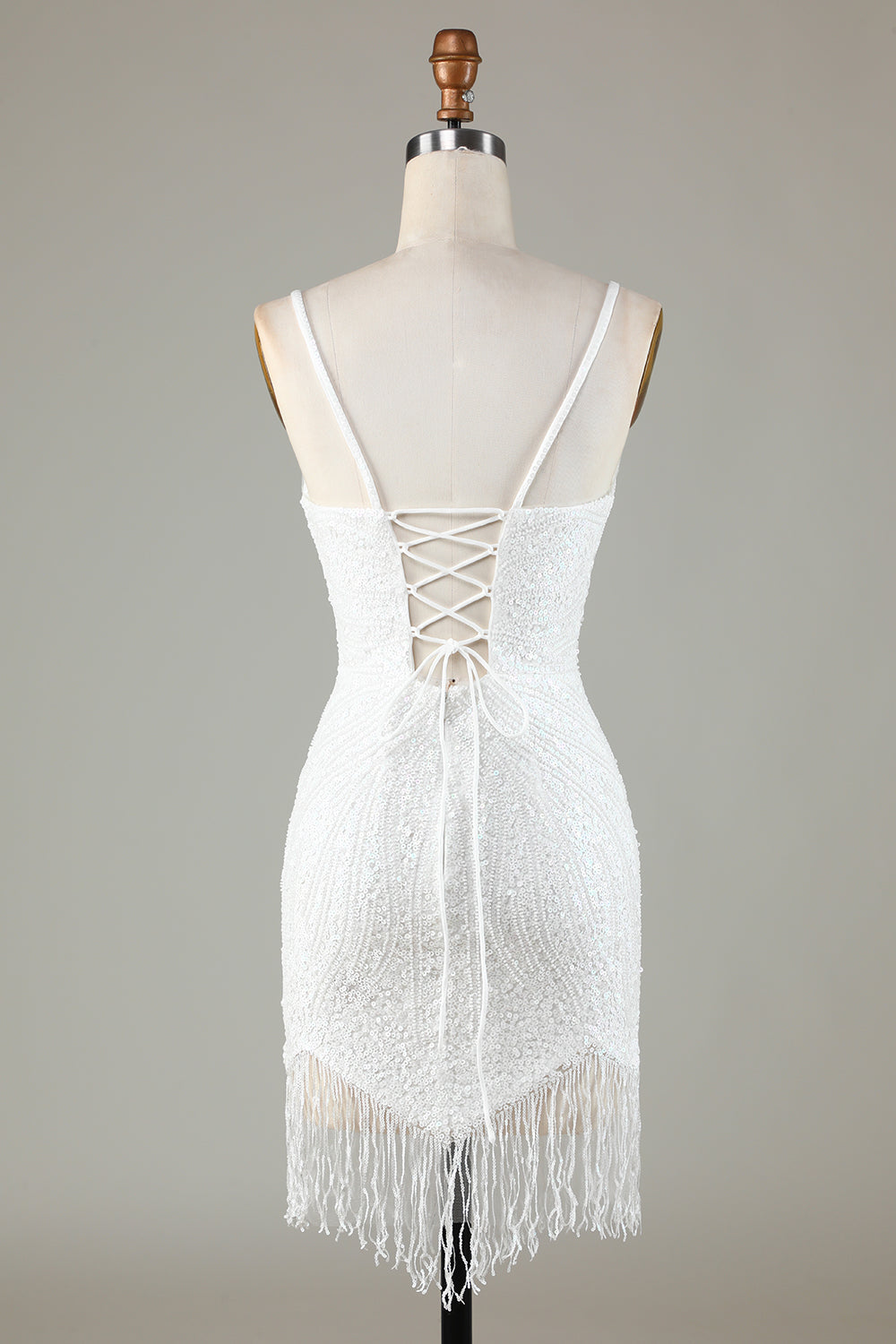 Sparkly Bodycon White Mini Cocktail Dress with Beading