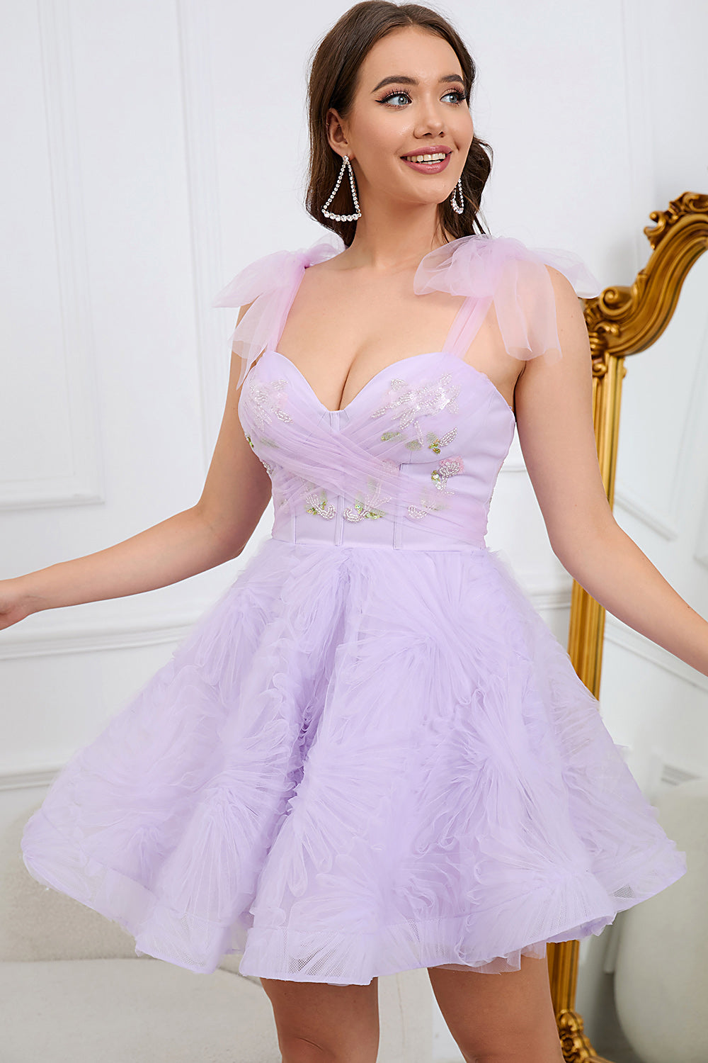 Sweetheart Green A Line Tulle Cocktail Dress