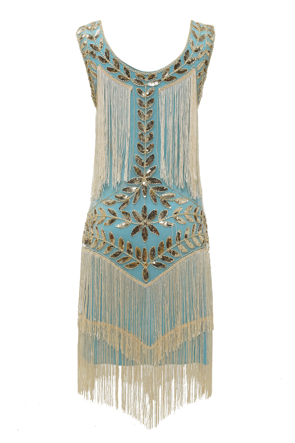 Dark Green Gatsby 1920s Dress with Sequined and Fringes