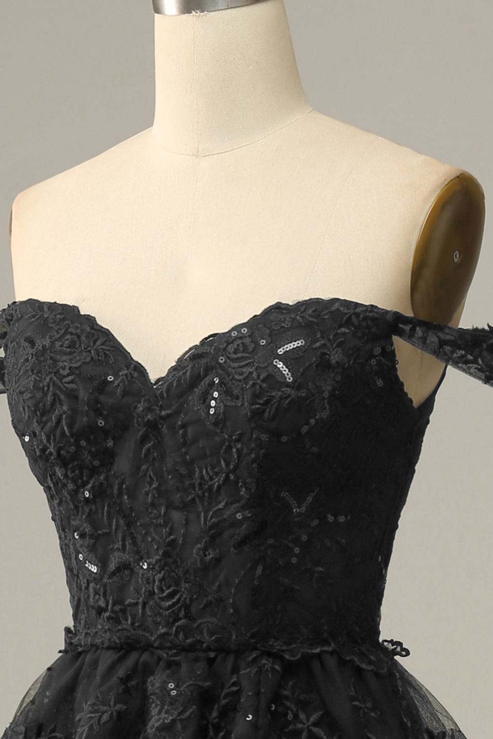 Dark Blue Off the Shoulder Corset Prom Dress with Slit