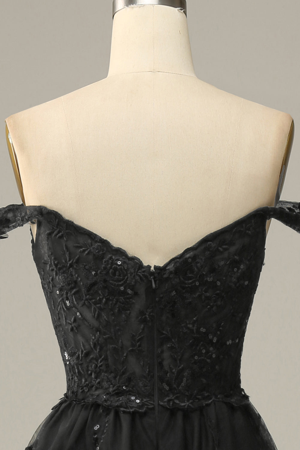 Dark Blue Off the Shoulder Corset Prom Dress with Slit