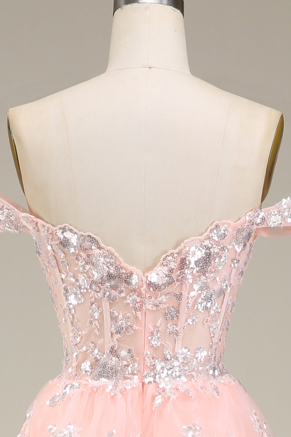 Black Off The Shoulder Tiered Prom Dress