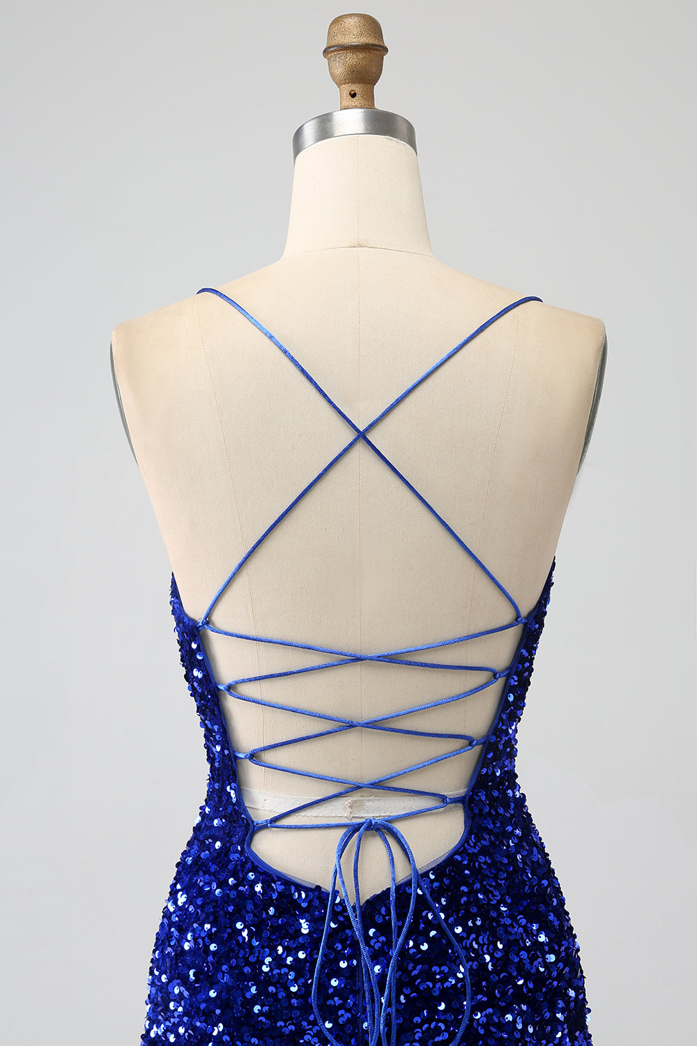 Fuchsia Mermaid Spaghetti Straps Sequin Prom Dress With Split