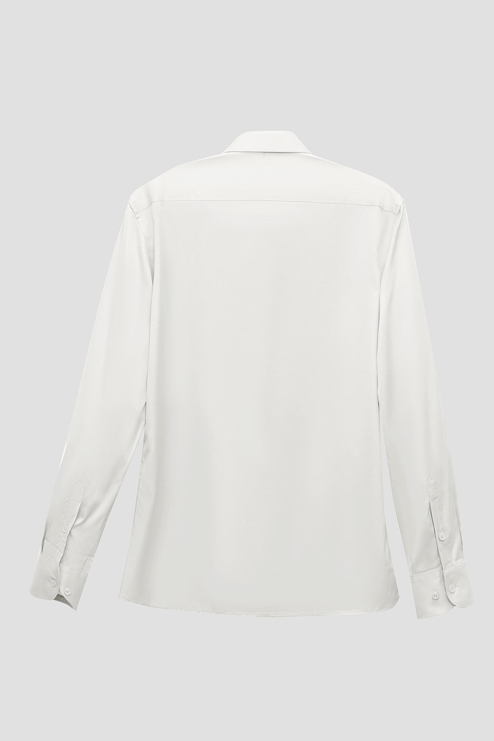 White Solid Long Sleeves Men's Suit Shirt