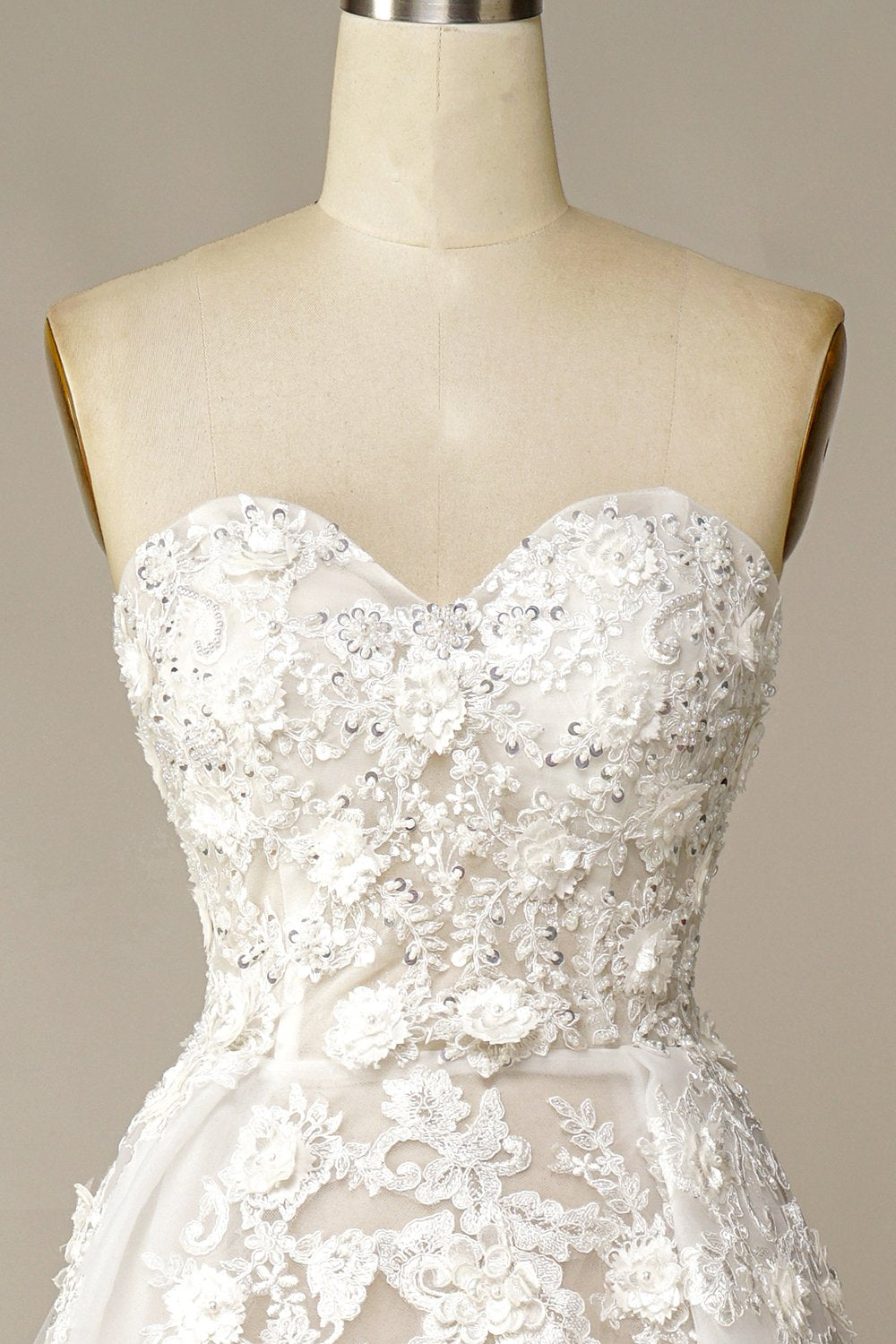 A Line Wedding Dress with Appliques