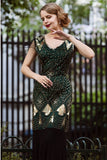 Black Long 1920s Sequins Flapper Dress