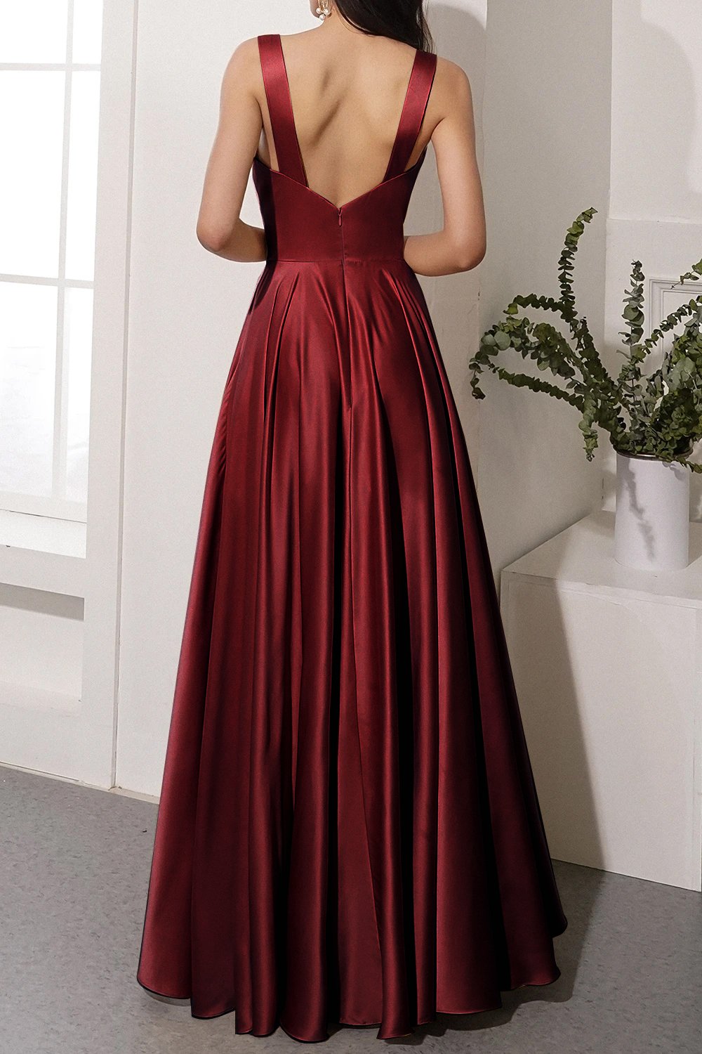 Golden Satin Long Dress