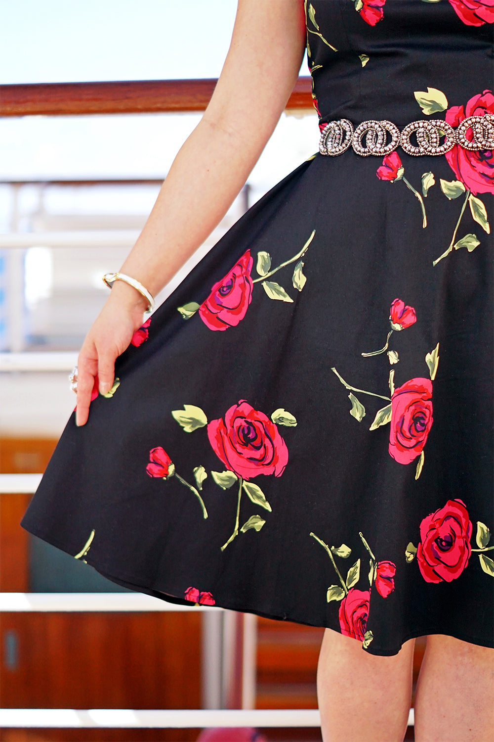 Black Rose Printed Dress