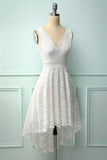 White V-Neck Lace Dress
