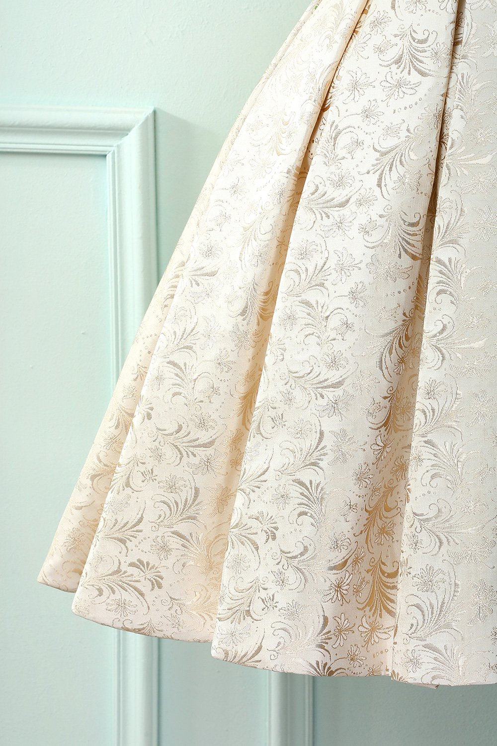 Champagne Floral Graduation Dress